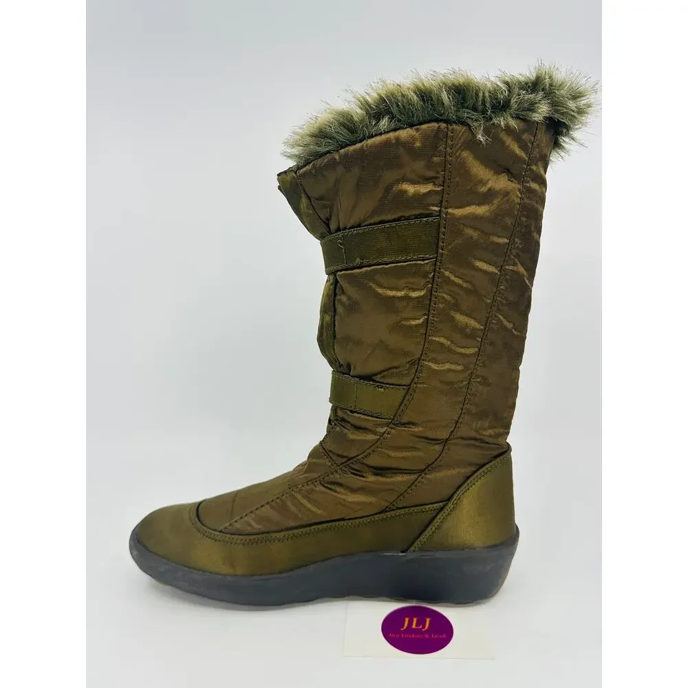 Pajar Women's Women's Sled Hi Brown Fur Lined Winter Snow Boots Size 38 EU/ 7 US